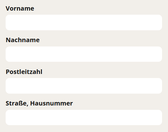 Korrigiertes Formular mit korrektem Labeling